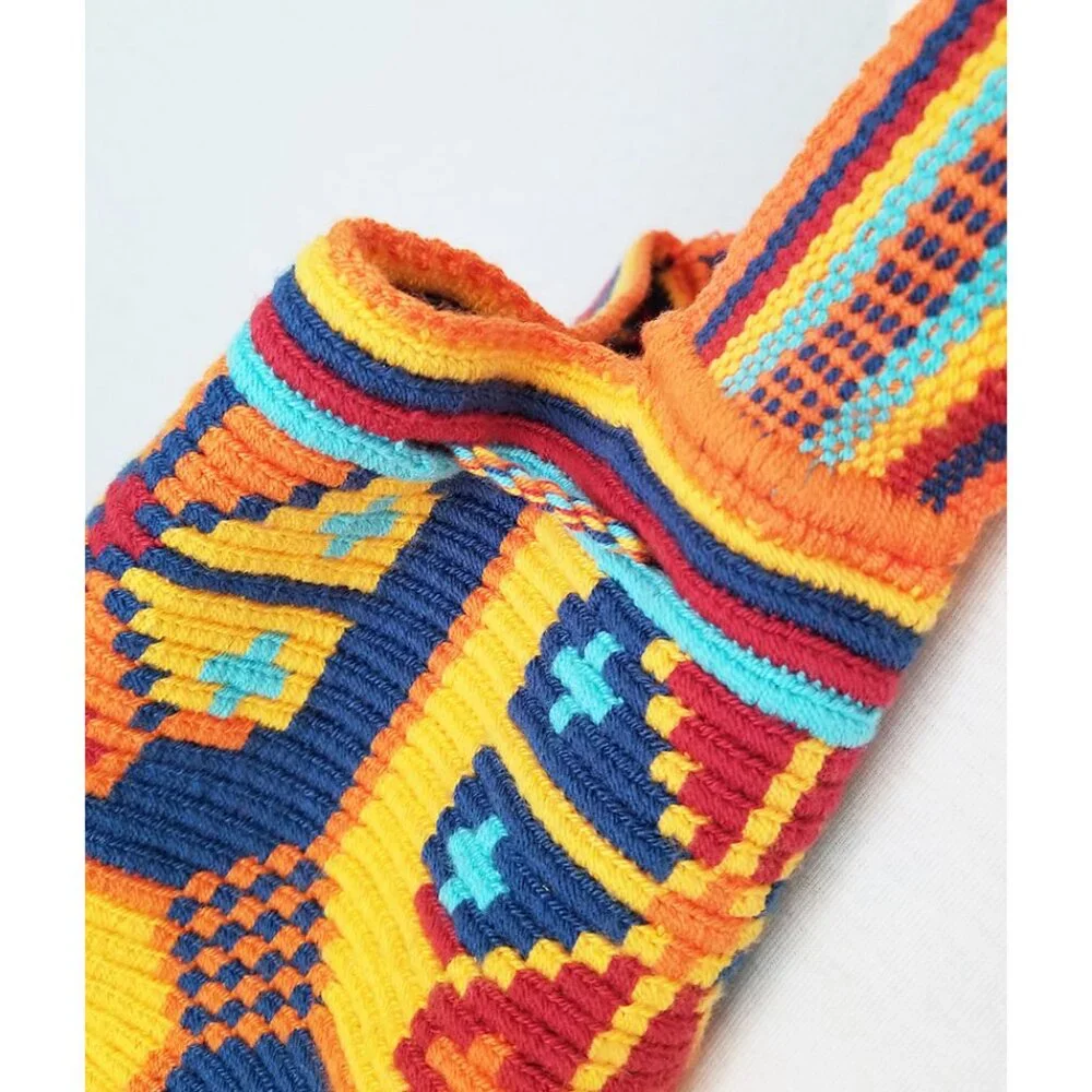 Wuitusu Large Handmade Crochet Wayuu Mochila Tribe‎ Crossbody Bucket Bag $110 - Picture 9 of 16